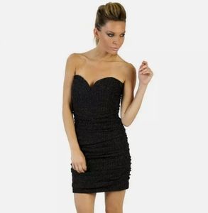 NWOT Mark James Badgley sz 6 black gold dress